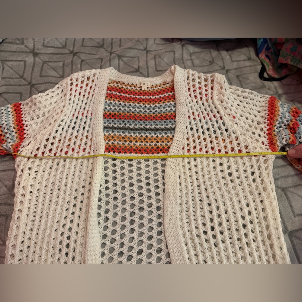 POL Cream Multicolor Stripe Knit Cardigan - Picture 5 of 6